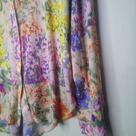 Nally & Millie Blue and Yellow Blouse Top - Picture 7 of 16